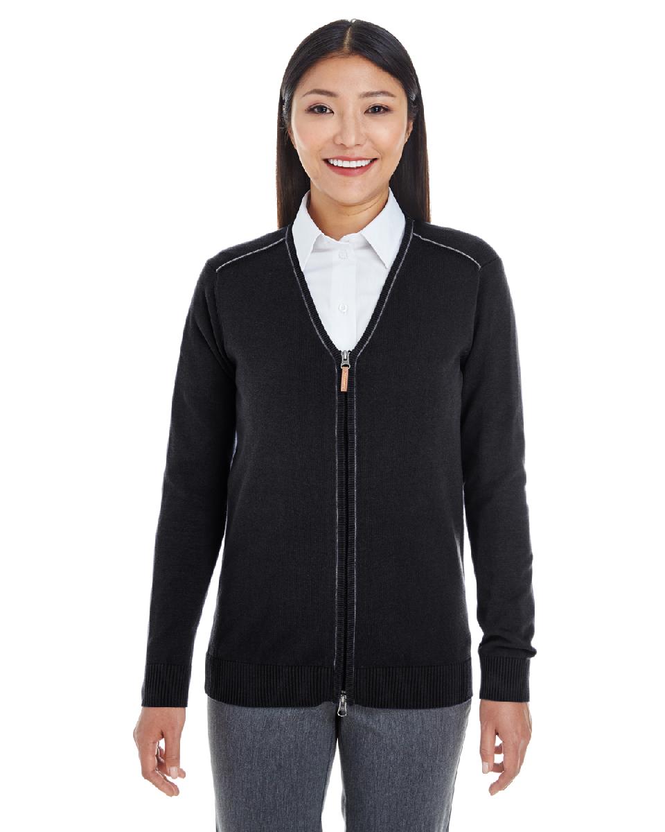 Devon & Jones Ladies' Manchester Fully-Fashioned Full-Zip Sweater