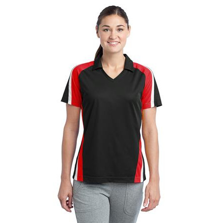 Sport-Tek &#174;  Ladies Tricolor Micropique Sport-Wick &#174; Polo. LST654