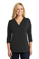 Port Authority® Ladies Concept 3/4-Sleeve Soft Split Neck Top. LK5433