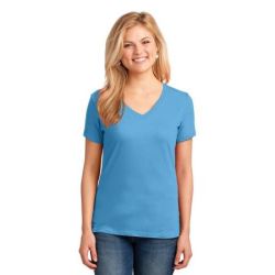 Port & Company &#174;  Ladies 5.4-oz 100% Cotton V-Neck T-Shirt. LPC54V